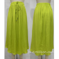 Fluorescencyjna zielona regulacyjna spódnica elastyczna talia midi